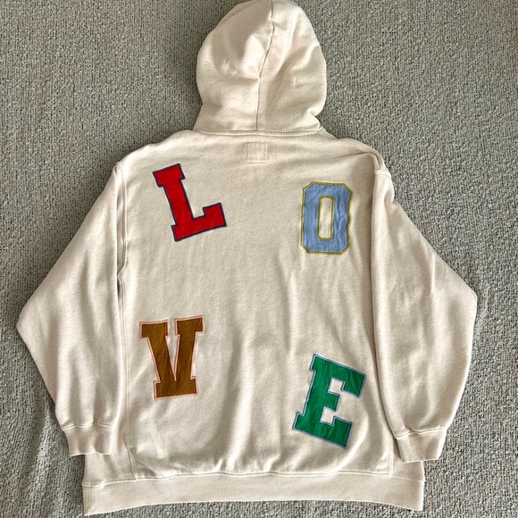 aerie Tops - Aerie LOVE Oversized Hoodie Cream Size L